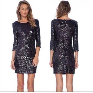 BB Dakota Sparkling Blue Sequin Mini Dress